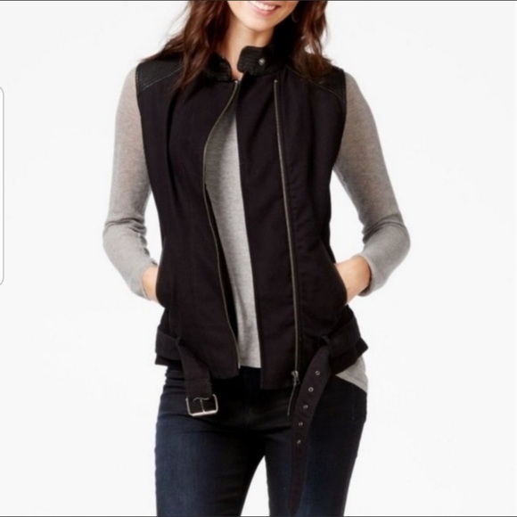 Lucky Brand Goat Leather Trim Vest Size Small - Picture 2 of 7